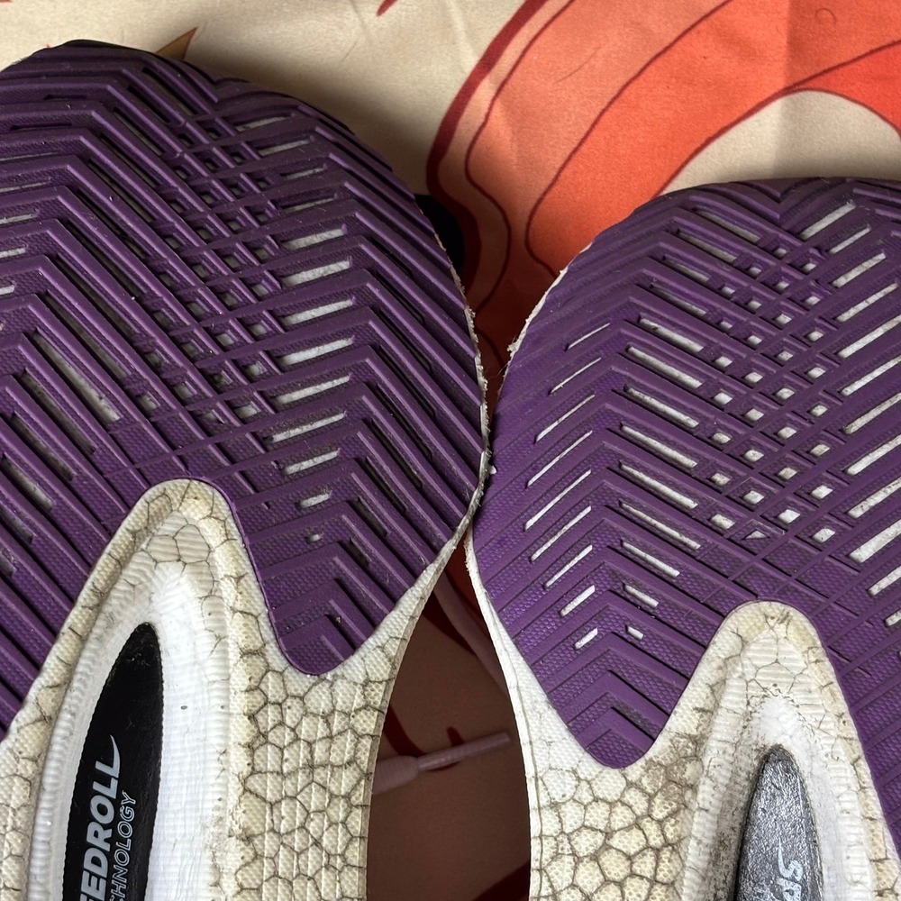 Saucony Endorphin Pro 4 Womens 10 Running Shoes White Purple Orange Outdoor Walk - Picture 10 of 12